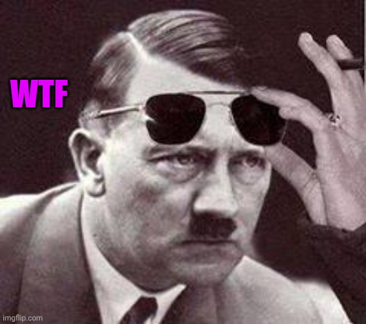 hitler sunglasses | Wtf | image tagged in hitler sunglasses | made w/ Imgflip meme maker