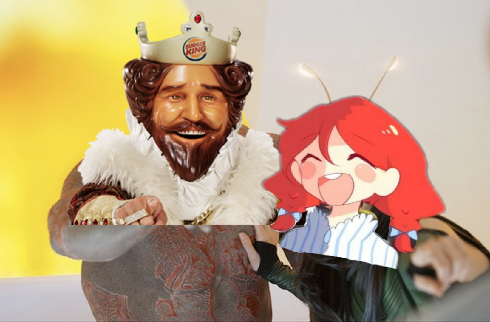 Burger King and Wendy's laughing Blank Meme Template