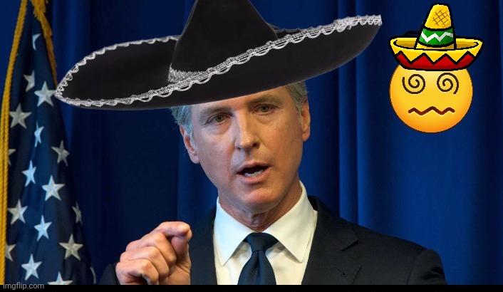 Greasy Gavin Newsom pointing Blank Meme Template