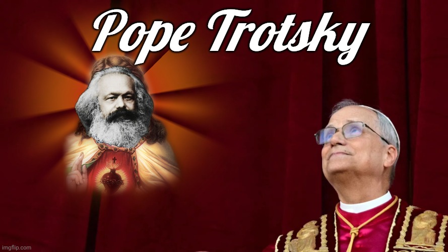 Pope Trotsky with Marx header Blank Meme Template