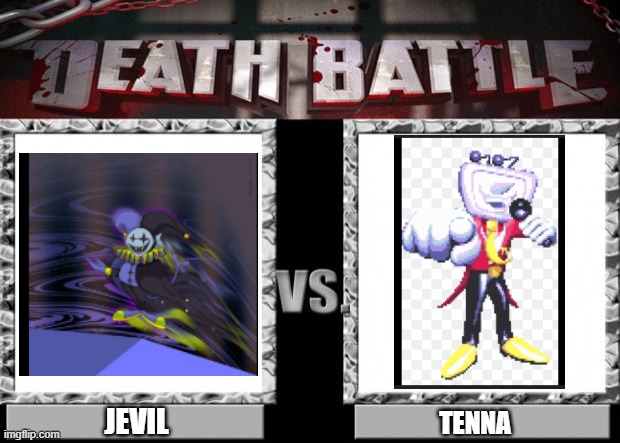 Deltarune Battle | JEVIL; TENNA | image tagged in death battle | made w/ Imgflip meme maker