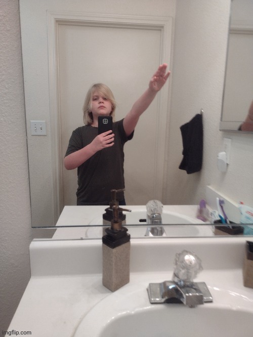 Can you guys please make fun of me this was mabye two years ago | image tagged in bellamy salute | made w/ Imgflip meme maker