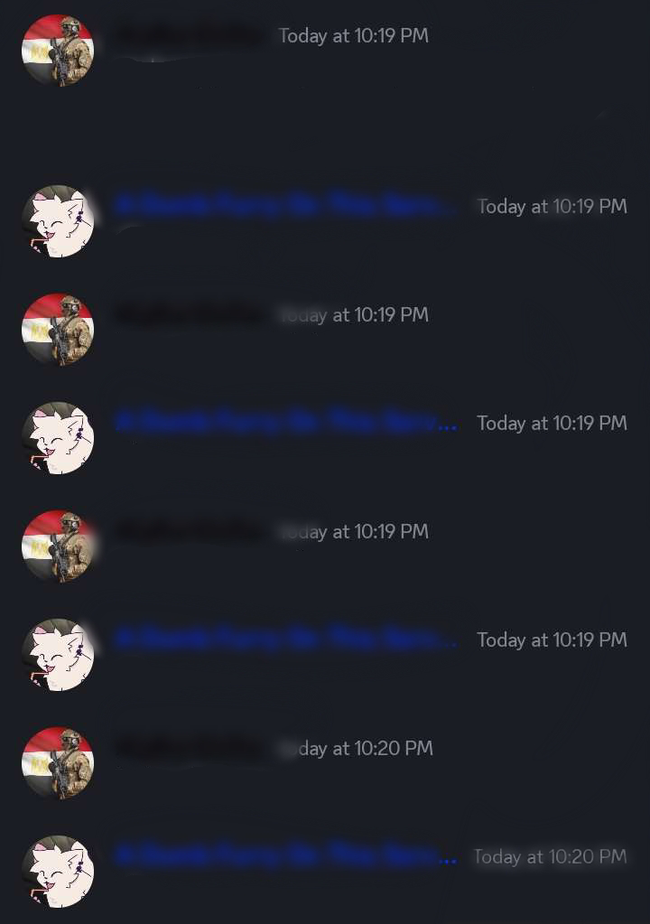 discord furry and soldier conversation/argument template Blank Meme Template