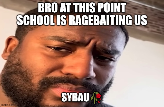 Bro at this point school is ragebaiting us; sybau🥀 | image tagged in for real | made w/ Imgflip meme maker