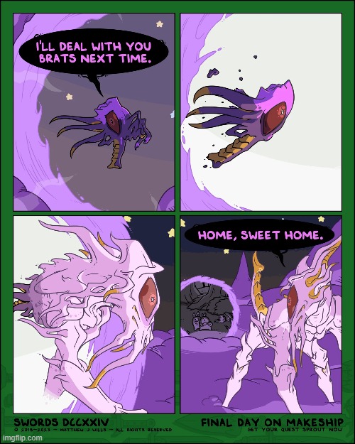 Eternal returns to his tower | image tagged in swords,eternal,slumber,portal,dream,realm | made w/ Imgflip meme maker