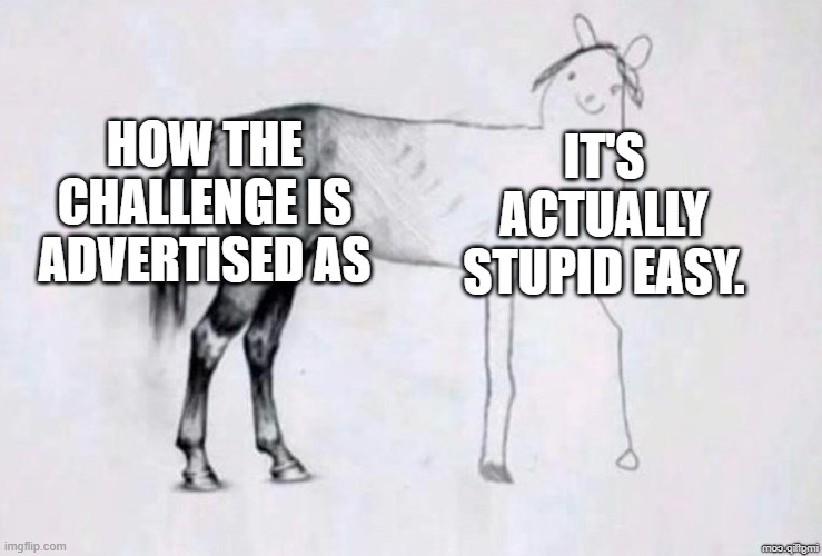 Colouring IQ challenge shorts be like: | How the challenge is advertised as; It's actually stupid easy. | image tagged in horse drawing | made w/ Imgflip meme maker