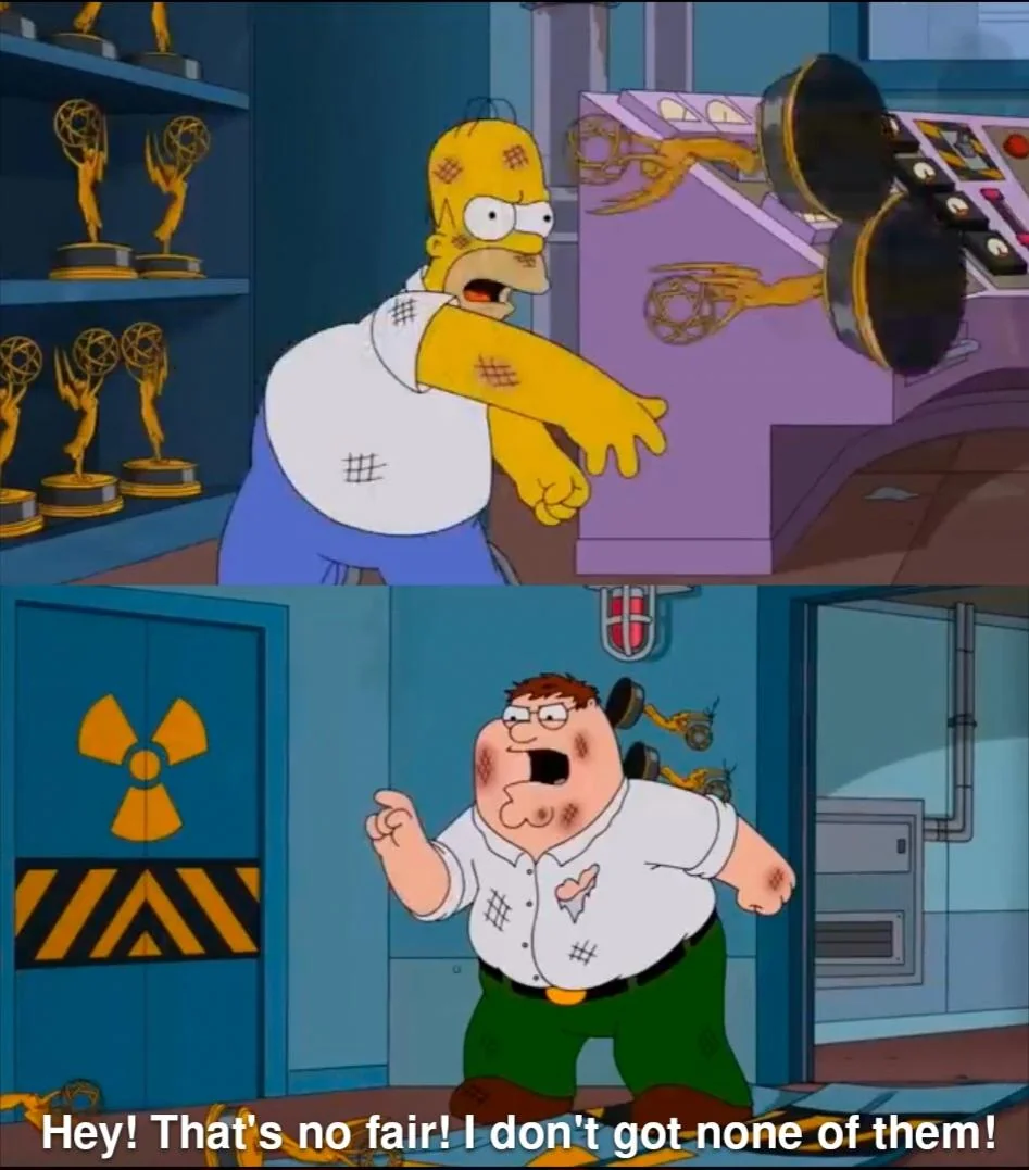 Homer Simpson vs Peter Griffin Blank Meme Template