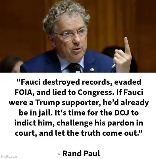 Fauci | image tagged in political,reposts,rand paul,criminal fauci | made w/ Imgflip meme maker