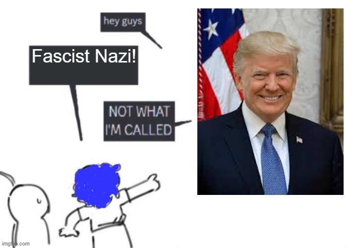 Libs love to throw those words around like candy | Fascist Nazi! | image tagged in hey guys - not what i'm called,donald trump,trump,stupid liberals | made w/ Imgflip meme maker