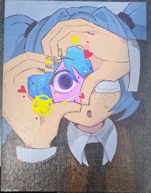 Finally i drew smth on my canvas | image tagged in drawing,idk,hatsune miku,monitoring | made w/ Imgflip meme maker