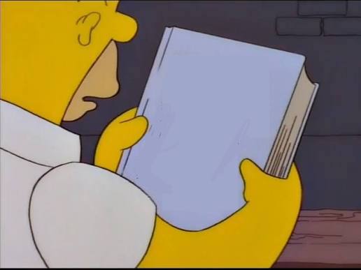 Homer with Blank Book Blank Meme Template