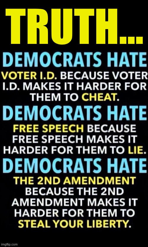 They say you’re a “conspiracy theorist” if you point out these blatantly obvious facts | Truth… | image tagged in political meme,democrats,hate,cheat,lie,steal | made w/ Imgflip meme maker