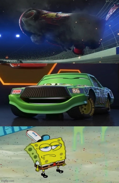 Even Spongebob isn't angry | image tagged in who tells ch to stop laughing at lm's crash | made w/ Imgflip meme maker