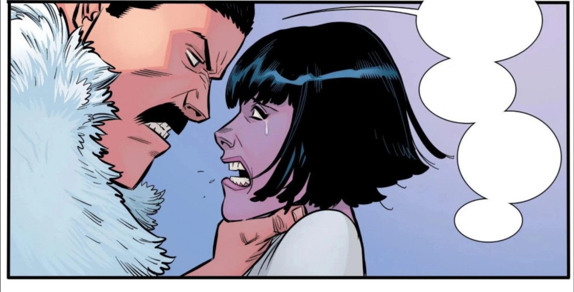 Thragg holding Ursaal's Neck Blank Meme Template