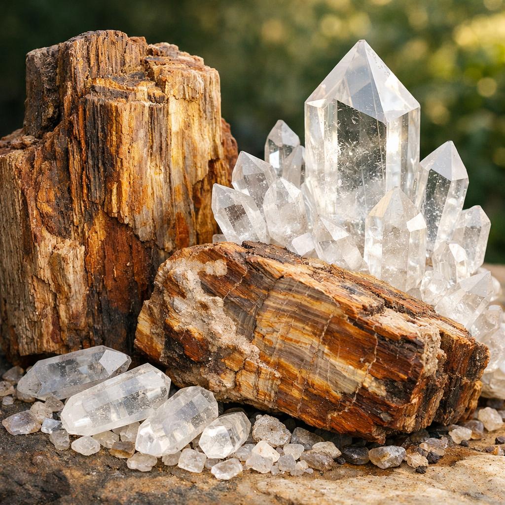 Petrified wood frequently pairs with clear quartz Blank Meme Template