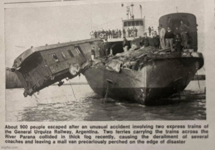 Accident on the Panama Express {mod's note - did you mean Parana Express?} | image tagged in trains,crash,accident,weird | made w/ Imgflip meme maker
