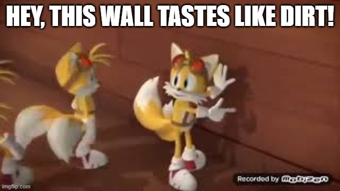 Hey this wall taste like dirt | Hey, this wall tastes like dirt! | image tagged in hey this wall taste like dirt | made w/ Imgflip meme maker