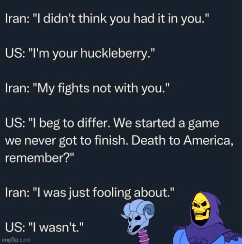 FAFO Iran | image tagged in img 40 jpeg,skeletor disturbing facts,iran | made w/ Imgflip meme maker