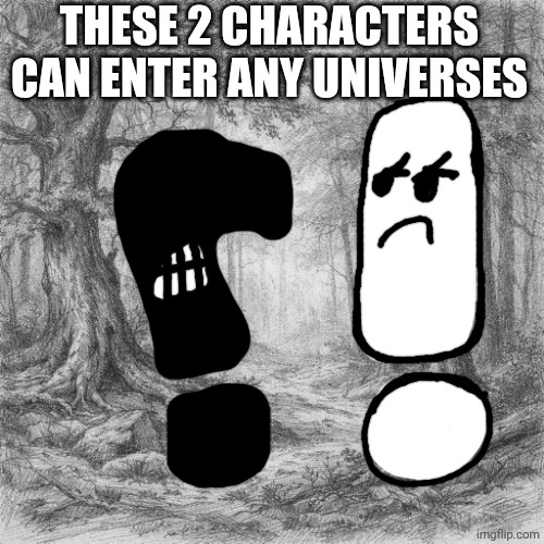The dimension | These 2 characters can enter any universes | image tagged in the dimension | made w/ Imgflip meme maker
