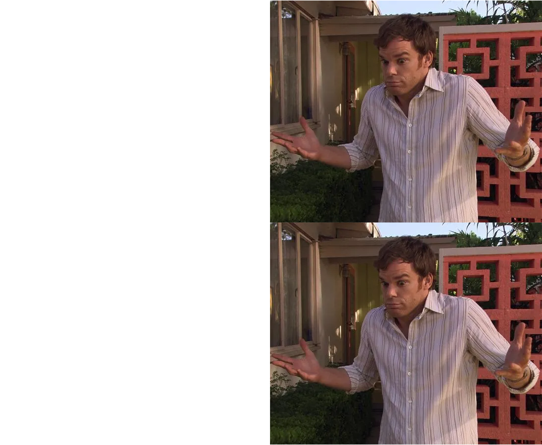 double dexter shrug Blank Meme Template