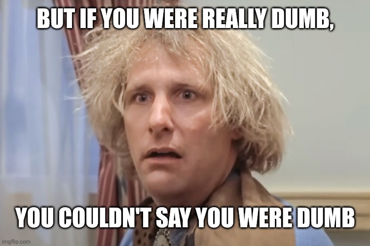 But if you were really dumb, You couldn't say you were dumb | made w/ Imgflip meme maker