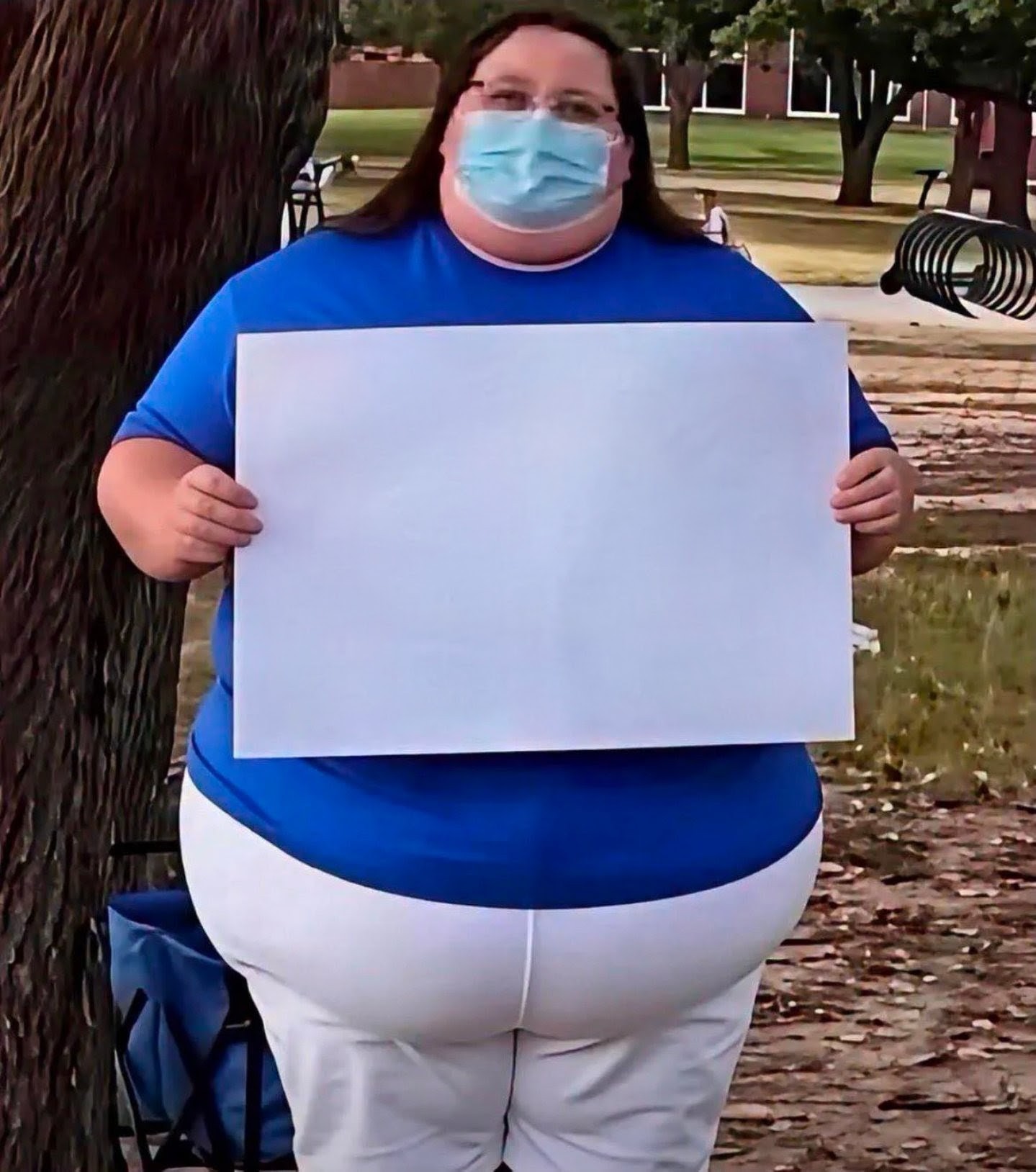 Fat Liberal Mask Protester Blank Meme Template