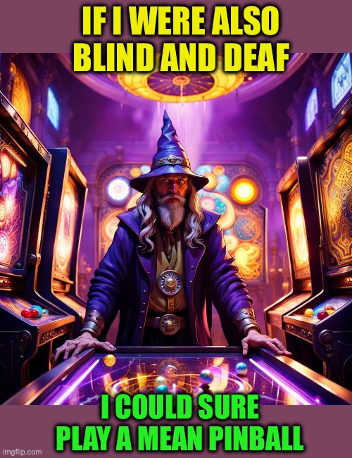 Pinball wizard | If I were also blind and deaf I could sure play a mean pinball | image tagged in pinball wizard | made w/ Imgflip meme maker