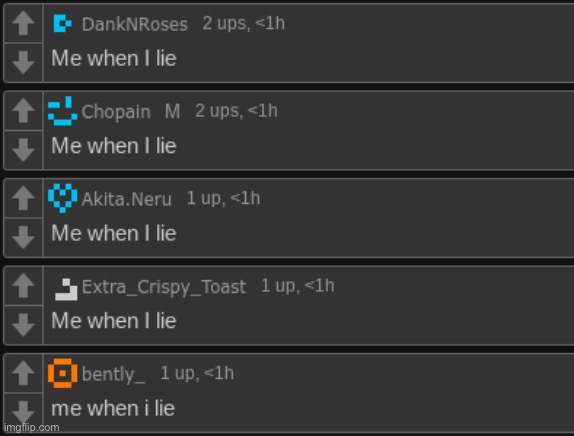 Me when I lie | image tagged in me when i lie | made w/ Imgflip meme maker