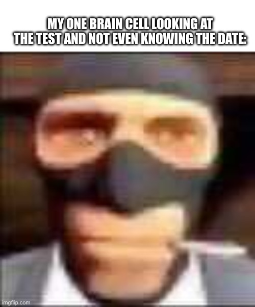 I’m cooked | My one brain cell looking at the test and not even knowing the date: | image tagged in spi,memes | made w/ Imgflip meme maker