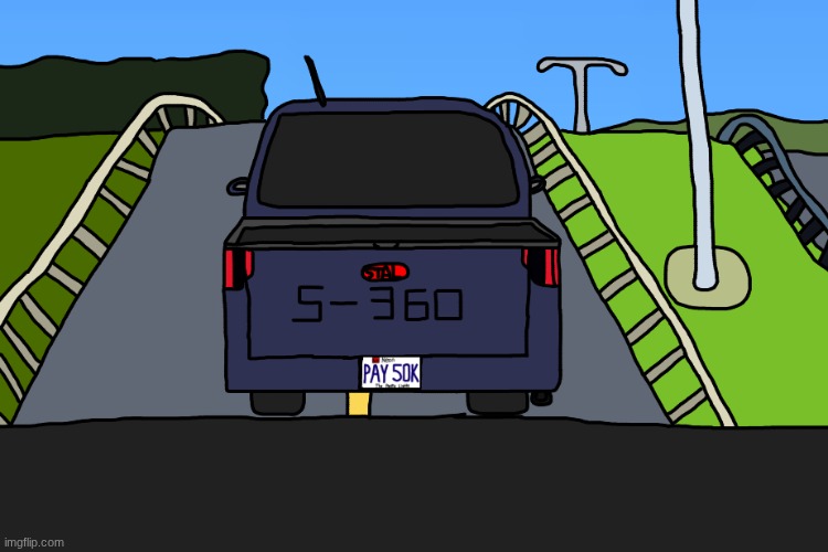 This was in the highway near Lexington, NE on April 18, 2026 at 5 PM (Drawing) | image tagged in license plate,comics,carspotting,funny,drawing | made w/ Imgflip meme maker