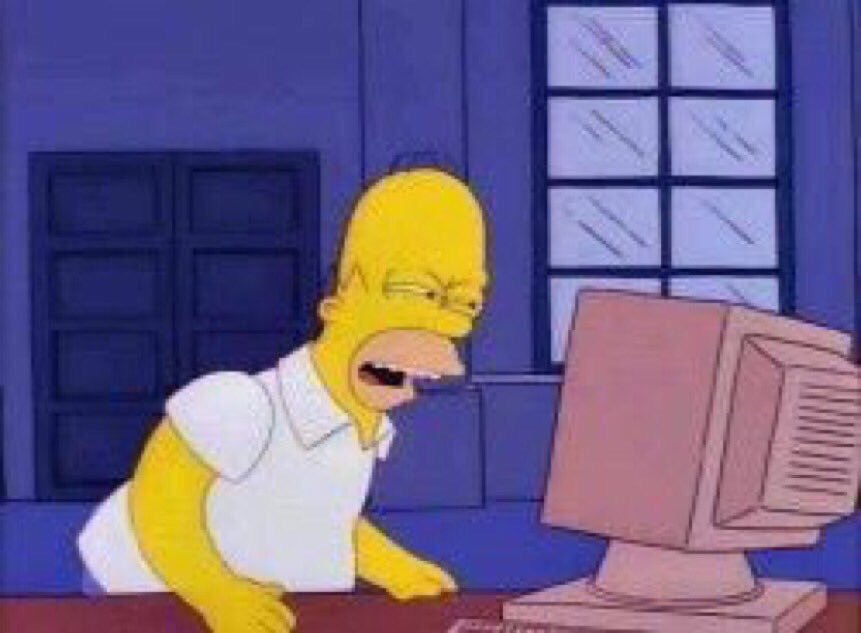 Homer squinting at computer Blank Meme Template