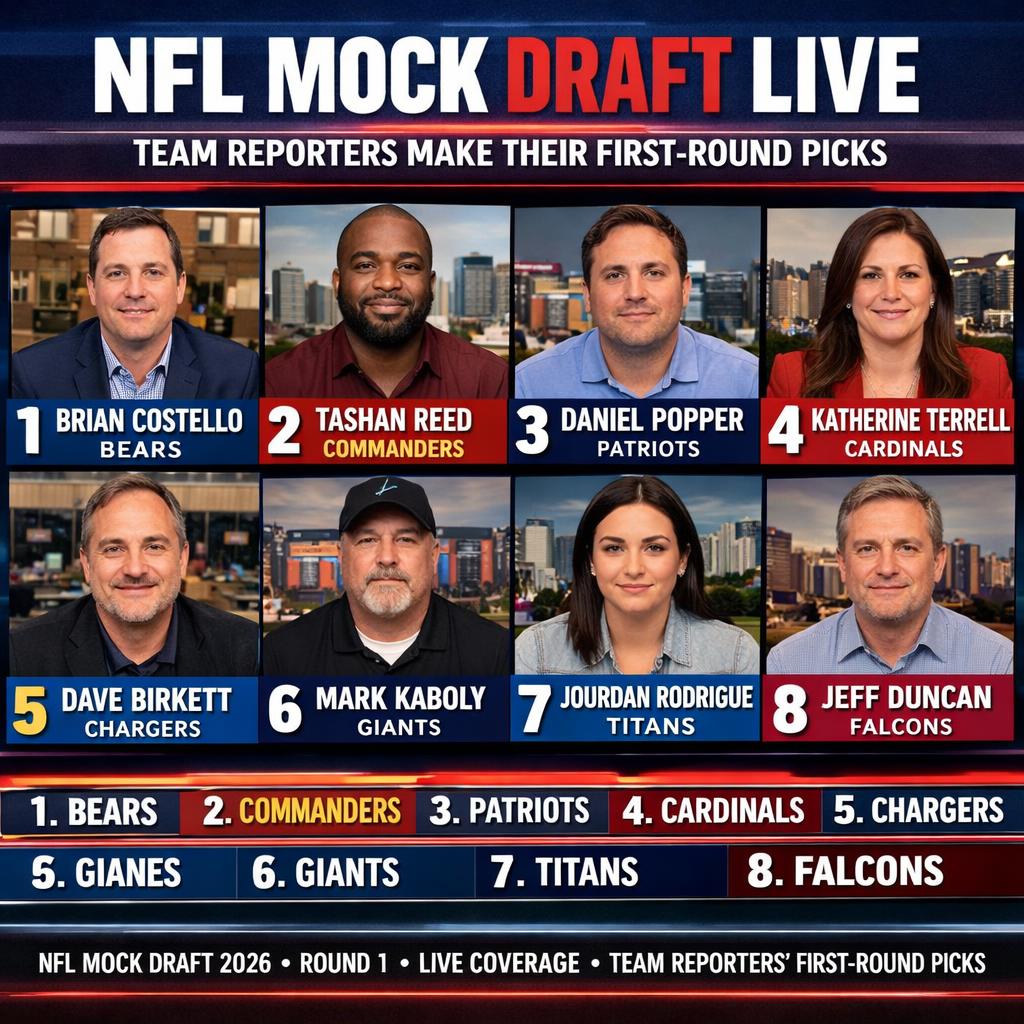 NFL mock draft live: Team reporters make their first-round picks Blank Meme Template