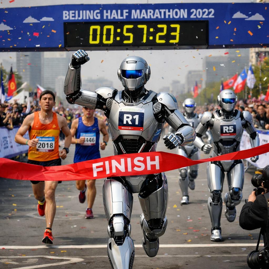 In a race between humans and robots, machines take the victory i Blank Meme Template