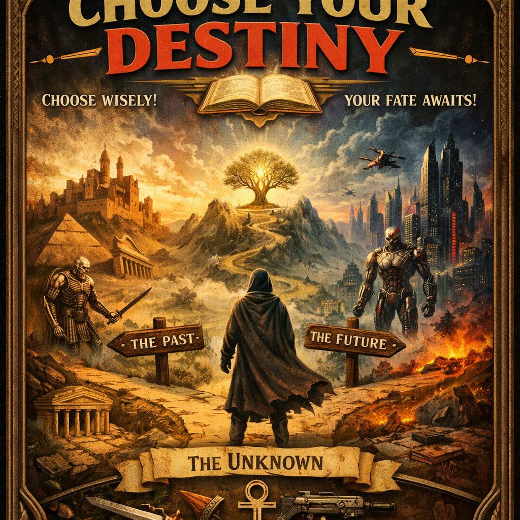 Choose Your Own Adventure, destiny, choose wisely, history, myth Blank Meme Template