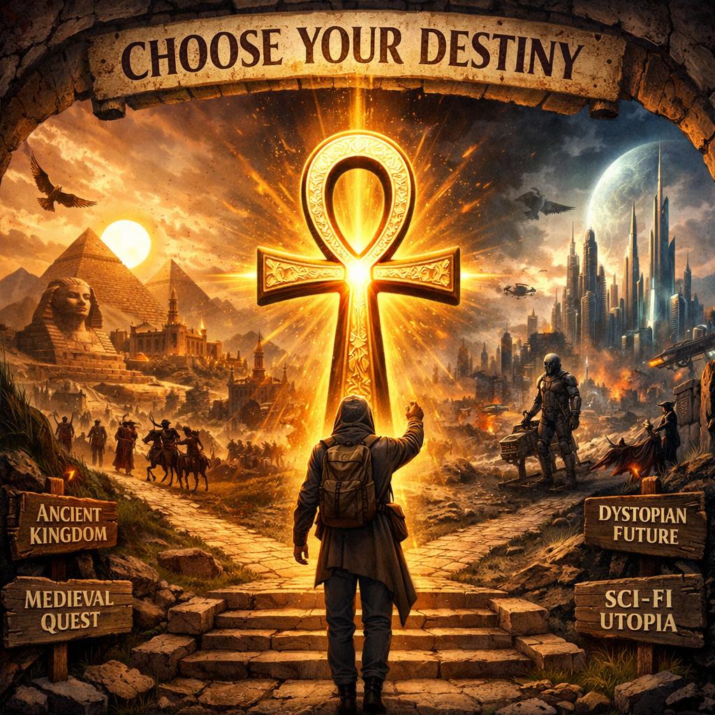 Choose Your Own Adventure, destiny, choose wisely, history, myth Blank Meme Template