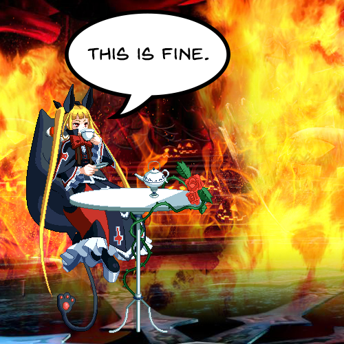 Rachel Alucard this is fine Blank Meme Template