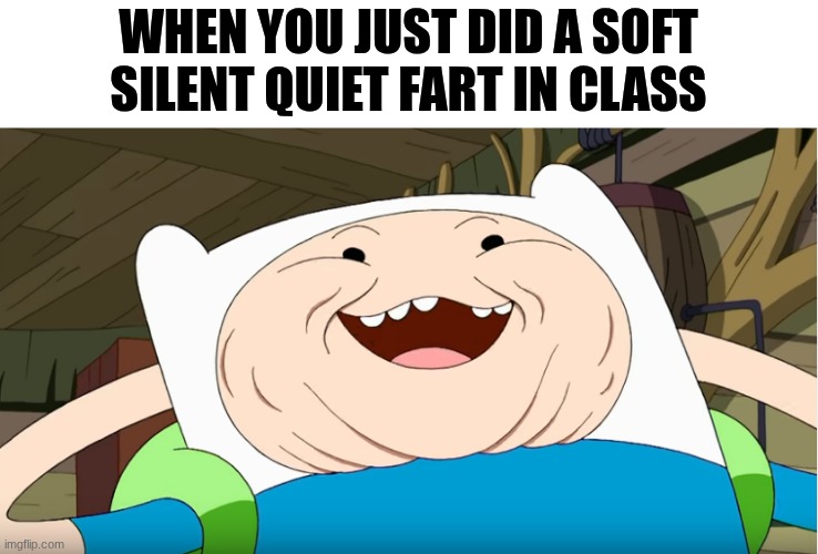 silent....but deadly.... | when you just did a soft silent quiet fart in class | image tagged in adventure time finn card wars,fart,class,funny,silent,suspicious | made w/ Imgflip meme maker