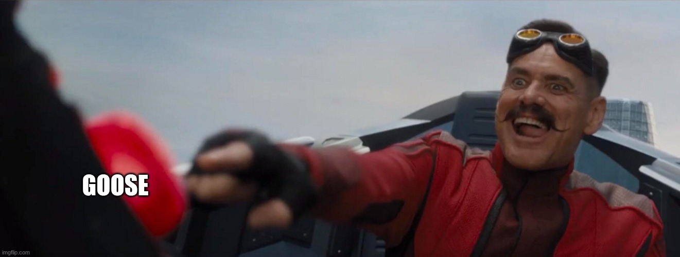 robotnik pressing button | Goose | image tagged in robotnik pressing button | made w/ Imgflip meme maker