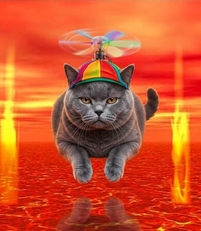 sigma cat over skibidi sea Blank Meme Template
