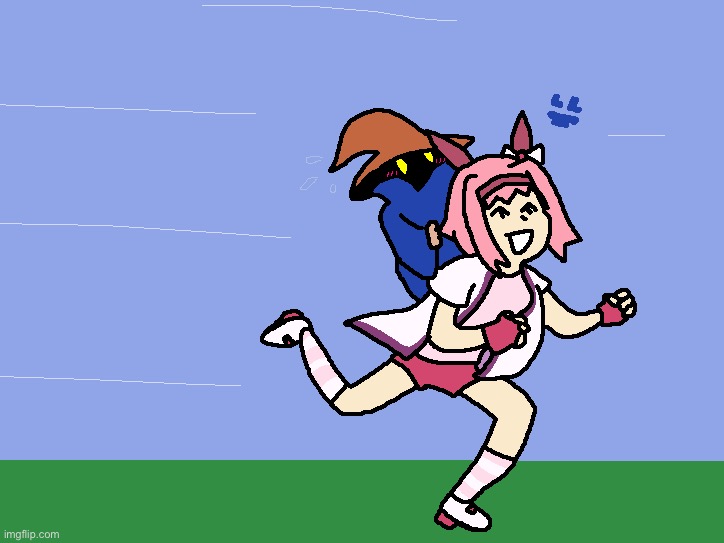 Horse girl and black mage | made w/ Imgflip meme maker