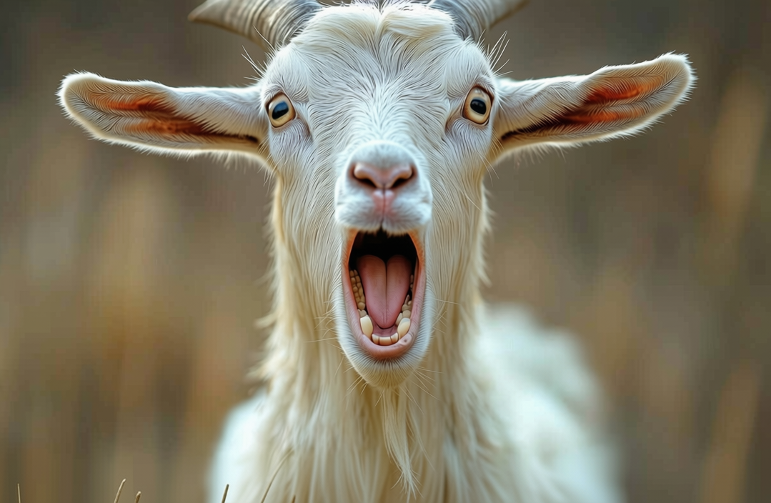 Surprised shocked goat Blank Meme Template