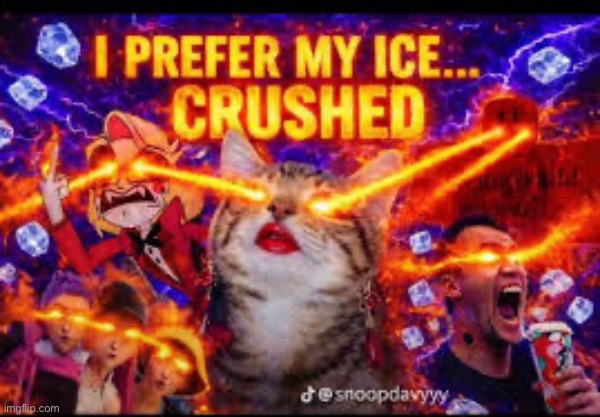 Untitled | image tagged in i prefer my ice crushed | made w/ Imgflip meme maker