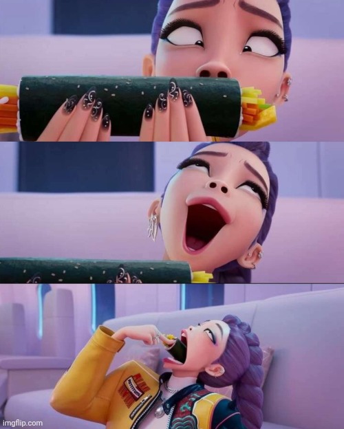 Rumi Eating Kimbap | image tagged in rumi eating kimbap | made w/ Imgflip meme maker
