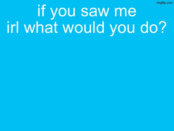 if you saw me irl what would you do? | made w/ Imgflip meme maker