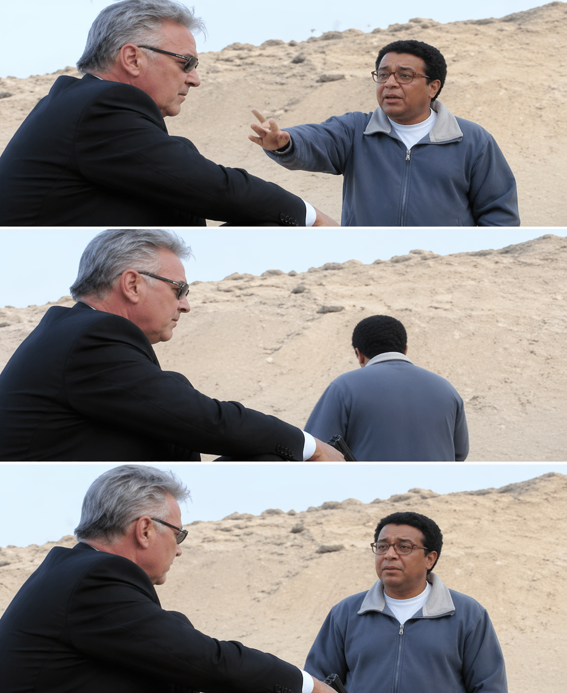 old men on beach Blank Meme Template