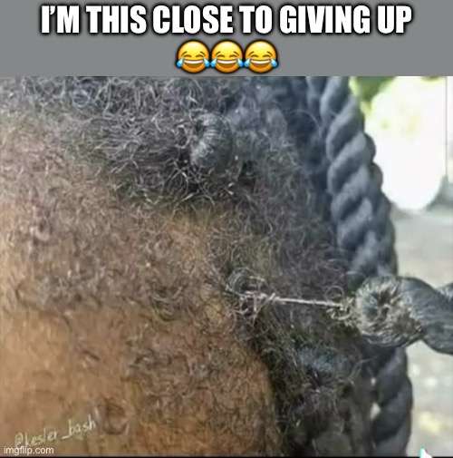 stress | I’m this close to giving up
😂😂😂 | image tagged in stress | made w/ Imgflip meme maker