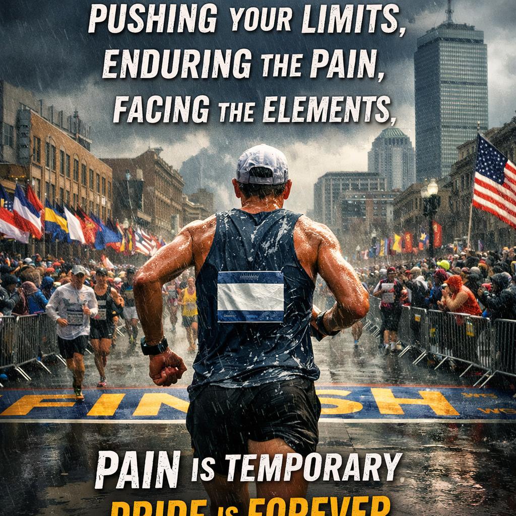 running a marathon is the greatest athletic achievement, pushing Blank Meme Template