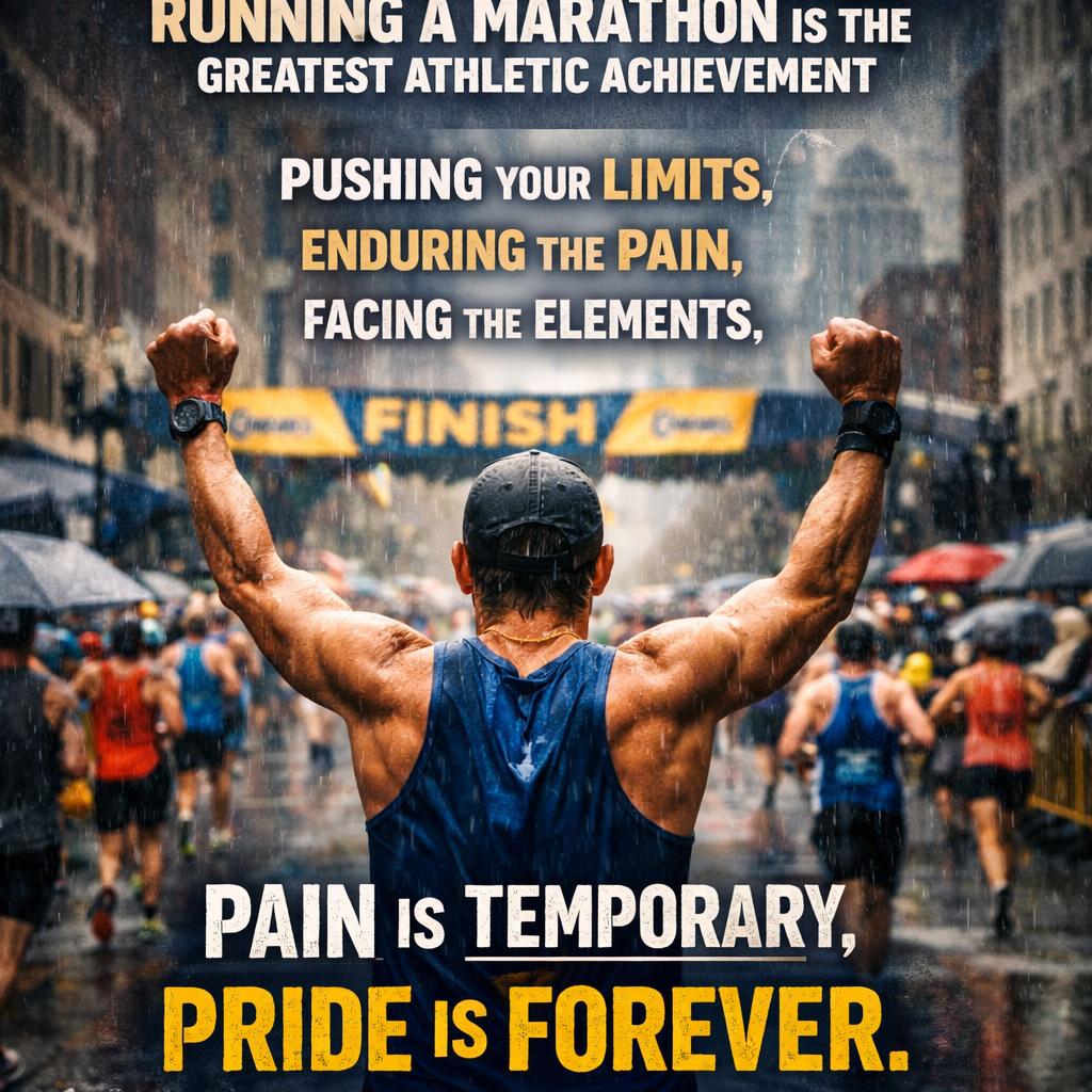 running a marathon is the greatest athletic achievement, pushing Blank Meme Template