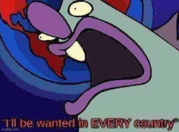 I'll be wanted in every country | image tagged in i'll be wanted in every country | made w/ Imgflip meme maker