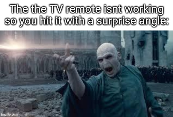 Gotta do what you gotta do | The the TV remote isnt working so you hit it with a surprise angle: | image tagged in voldemort,funny,meme,memes,funny meme,relatable | made w/ Imgflip meme maker